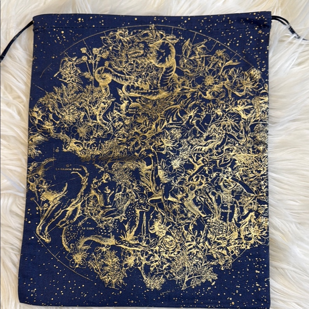 Christian Dior Parfums Blue and Gold Drawstring Bag - Picture 2 of 3